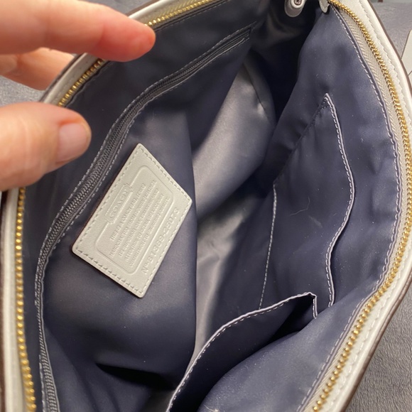 Coach Poppy colour block Grey Leather Satchel - Picture 9 of 12